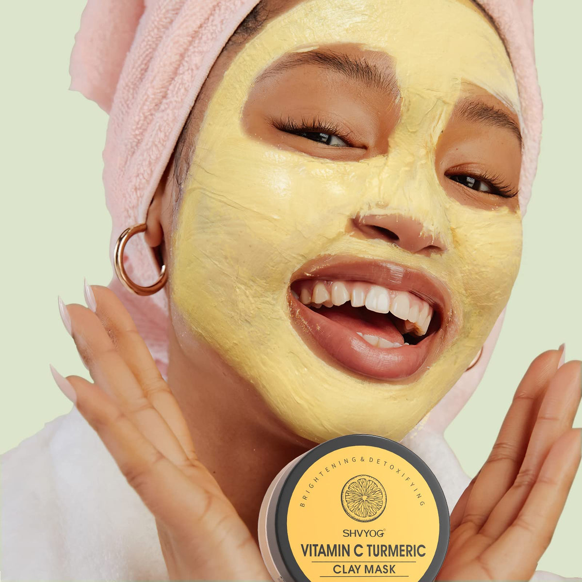 SHVYOG 4Pcs Face Mask Set displayed with spa accessories