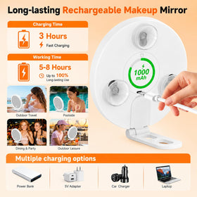 sicotool Travel Makeup Mirror on a bathroom vanity