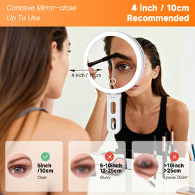 sicotool Travel Makeup Mirror showing 10X magnification