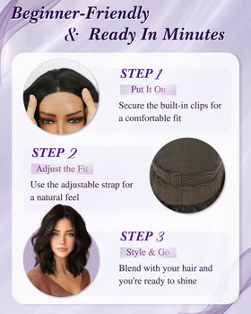 Sidaila Ash Brown Highlight T Part Lace Front Wig on model