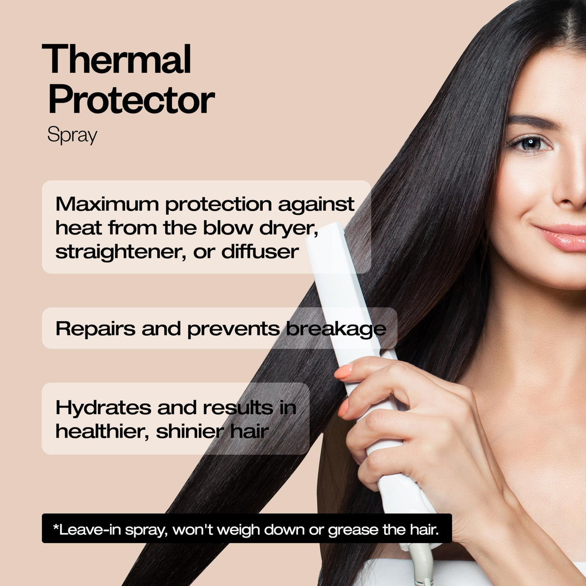Side view of abril et nature Keratin Repair Thermal Protector packaging