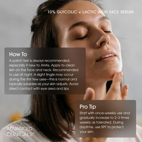 Side view of Advanced Clinicals Exfoliating Serum bottle