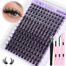 Side view of ALICE Lash Clusters Kit displaying individual lash clusters