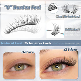 Side view of ALICE Natural Short Lash Clusters