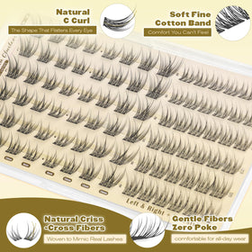 Side view of ALICE Wispy Natural Lash Clusters in use
