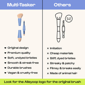Side view of ALLEYOOP Travel Makeup Brushes 4-in-1