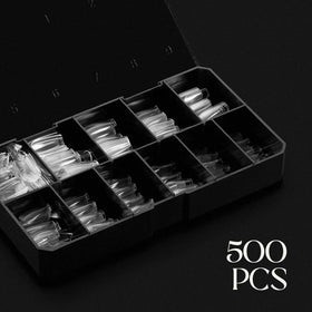 Side view of APRÉS Gel-X Natural Square Medium Tip Box