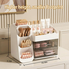 Side view of Asdbko Large Capacity Makeup Organizer