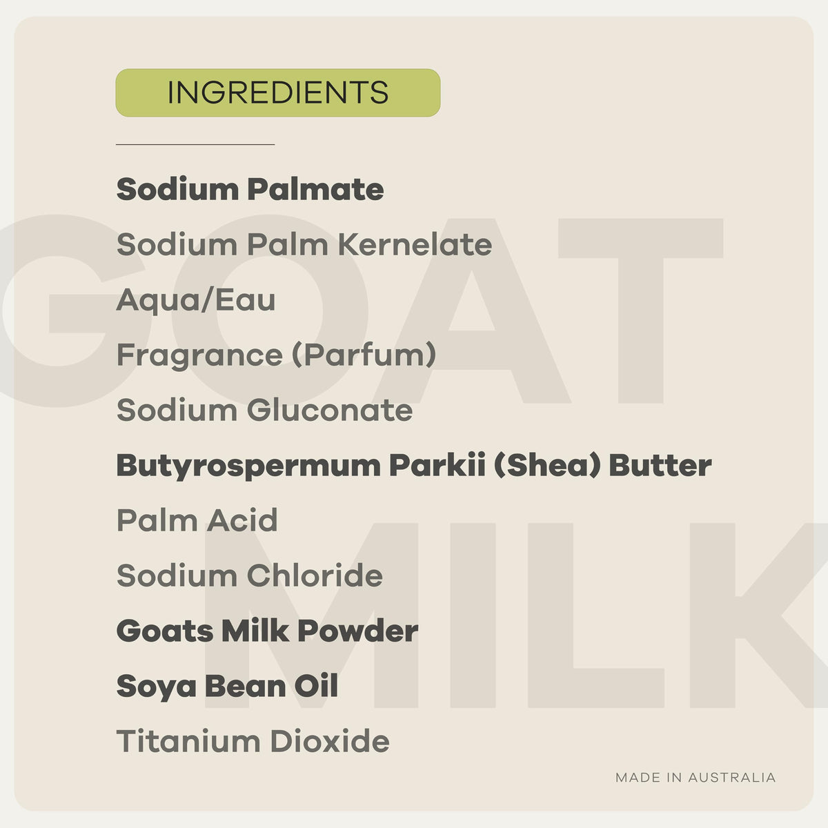 Side view of Australian Botanical Goat Milk Soap Bar
