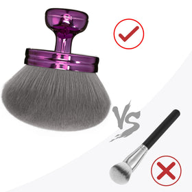Side view of BABYSHEEP Kabuki Brush demonstrating ergonomic handle