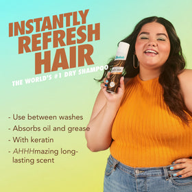 Side view of Batiste Dark Dry Shampoo bottle