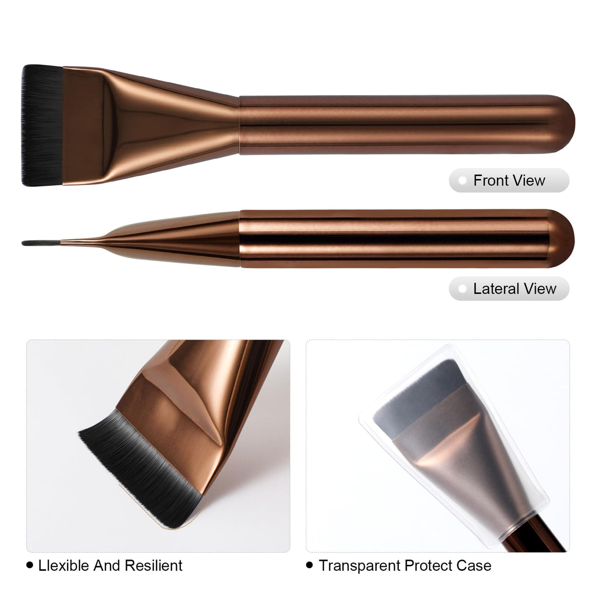 Side view of BEAUTYFACTOR Flat Foundation Brush Set