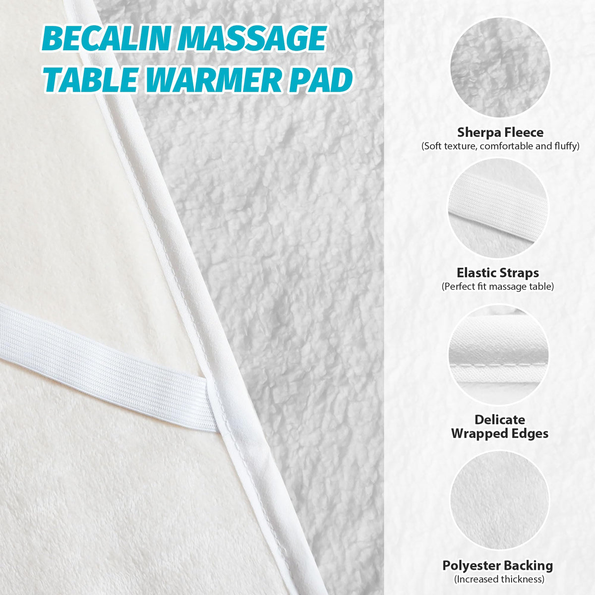 Side view of BECALIN Massage Table Warmer on a massage table