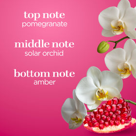 Side view of Body Fantasies Dreamy Pomegranate Body Spray bottle