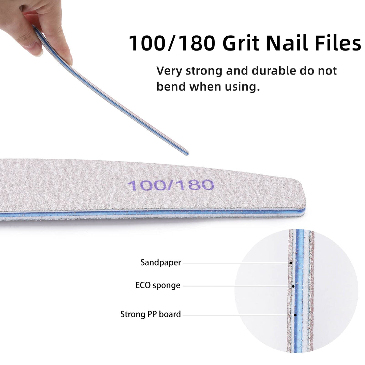Side view of BTYMS nail files set