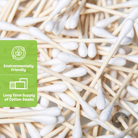 Side view of EcoFox Bamboo Cotton Swabs in biodegradable packaging