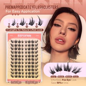 Side view of Eefofnn Manga Lash Clusters applied