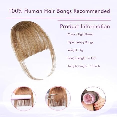 Side view of ELEFOCUS Clip-on Bangs styled