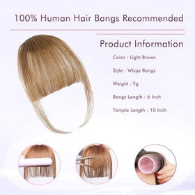 Side view of ELEFOCUS Clip-on Bangs styled