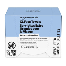 Side view of Essentials XL Dry Face Towels packaging