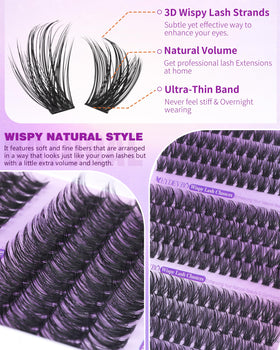 Side view of EYDEVRO Wispy Lash Clusters