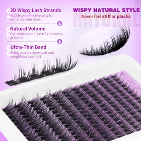 Side view of EYDEVRO Wispy Lash Clusters in use