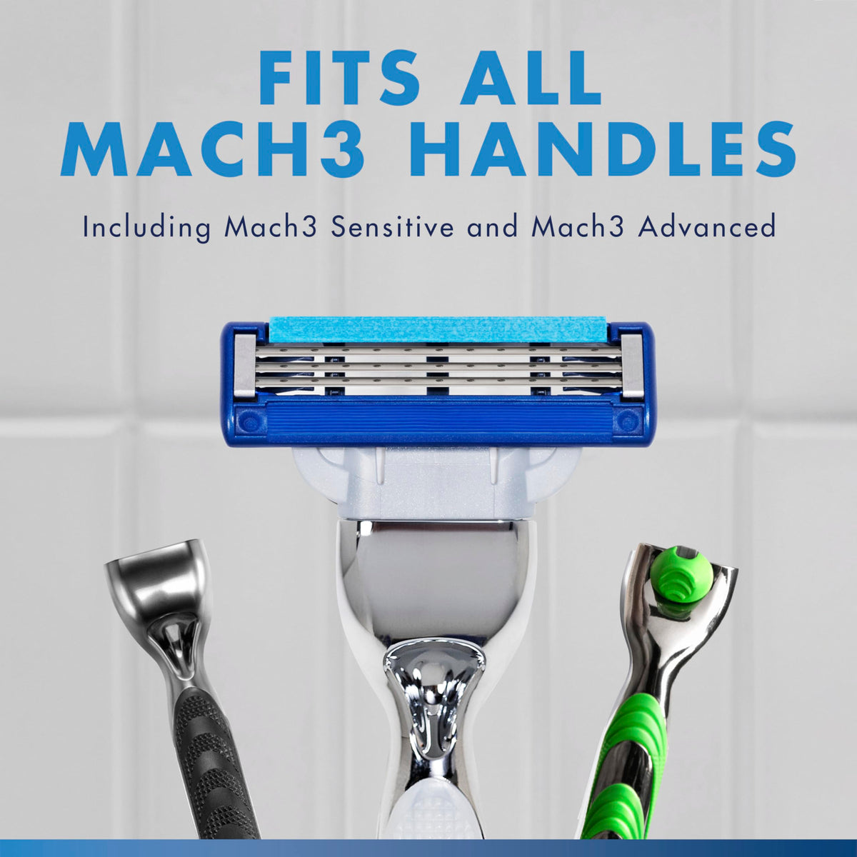 Side view of Gillette Mach3 Turbo razor blade refills packaging