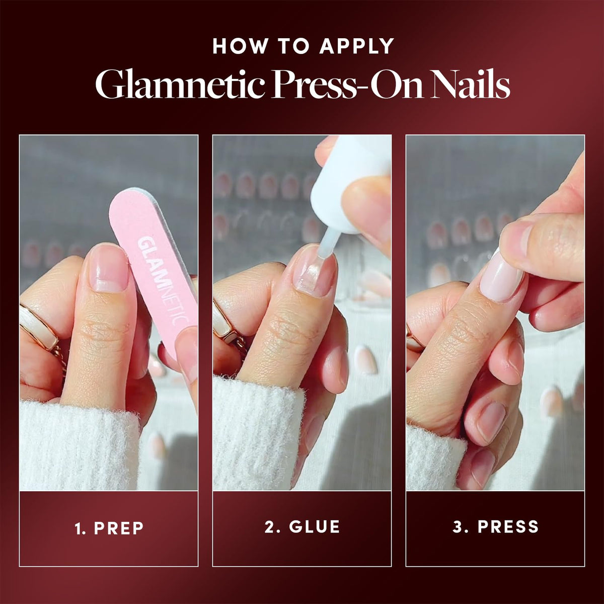Side view of Glamnetic Deathly Hallows nails with symbol