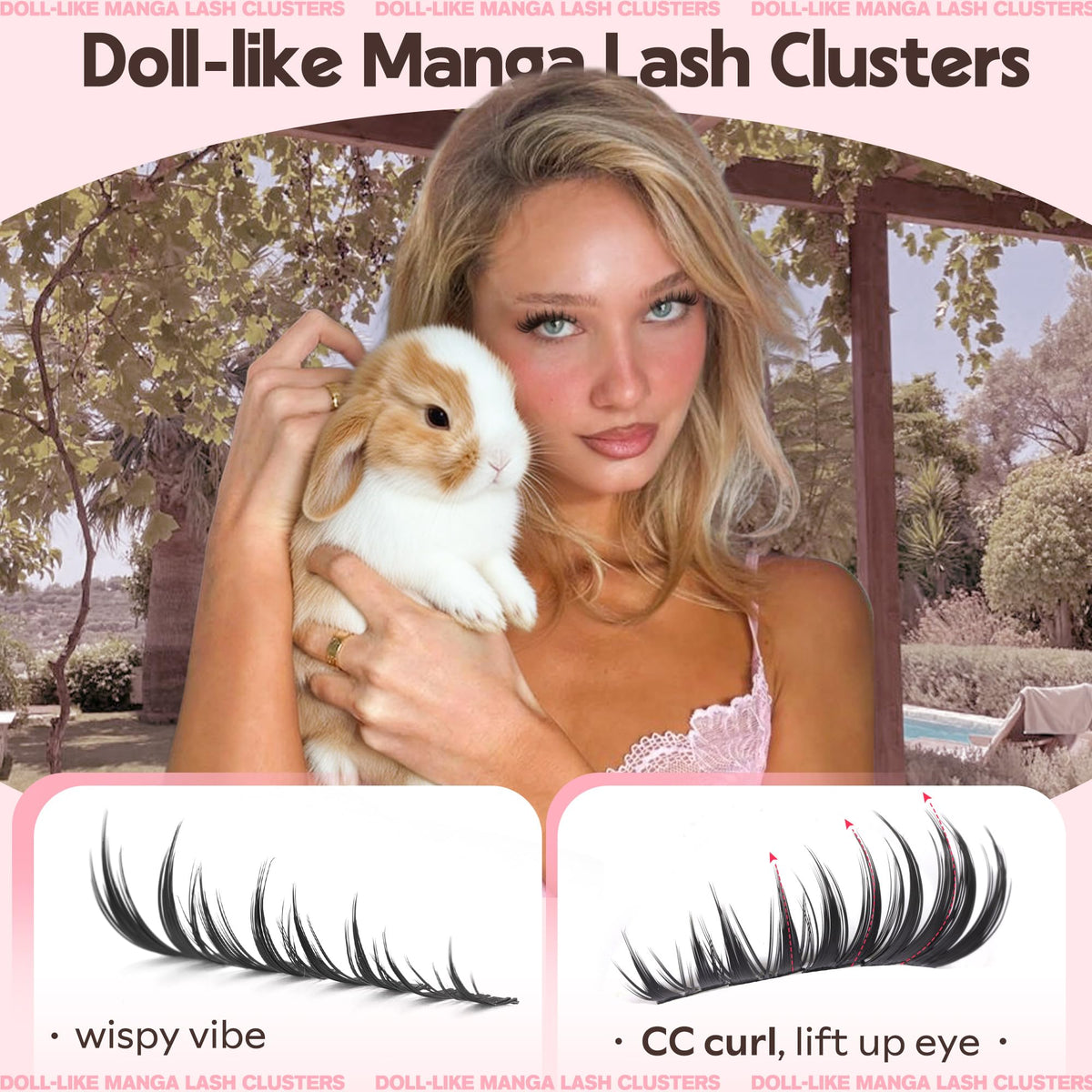 Side view of Goddvenus BUNNY lashes highlighting C-Curl design
