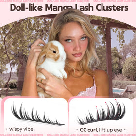 Side view of Goddvenus BUNNY lashes highlighting C-Curl design