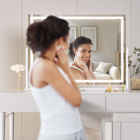 Side view of Hasipu Vanity Mirror showcasing its design