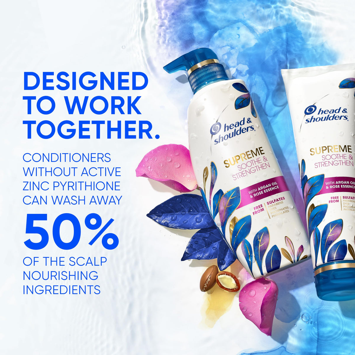 Side view of Head & Shoulders Anti-Dandruff Shampoo showing ingredients