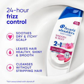 Side view of Head & Shoulders Smooth & Silky 2-in-1 Shampoo & Conditioner
