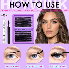Side view of HEYWINK lash clusters showcasing their soft texture