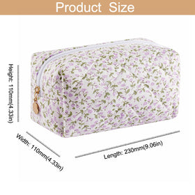 Side view of HHQQWZ Makeup Bag highlighting zipper detail