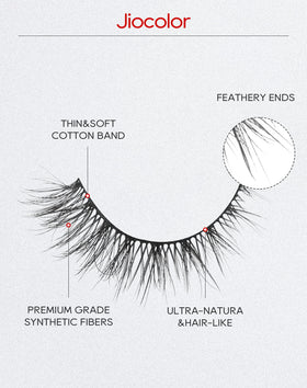 Side view of Jiocolor false eyelashes on model