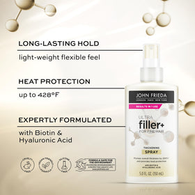 Side view of John Frieda ULTRAfiller+ Thickening Spray bottle