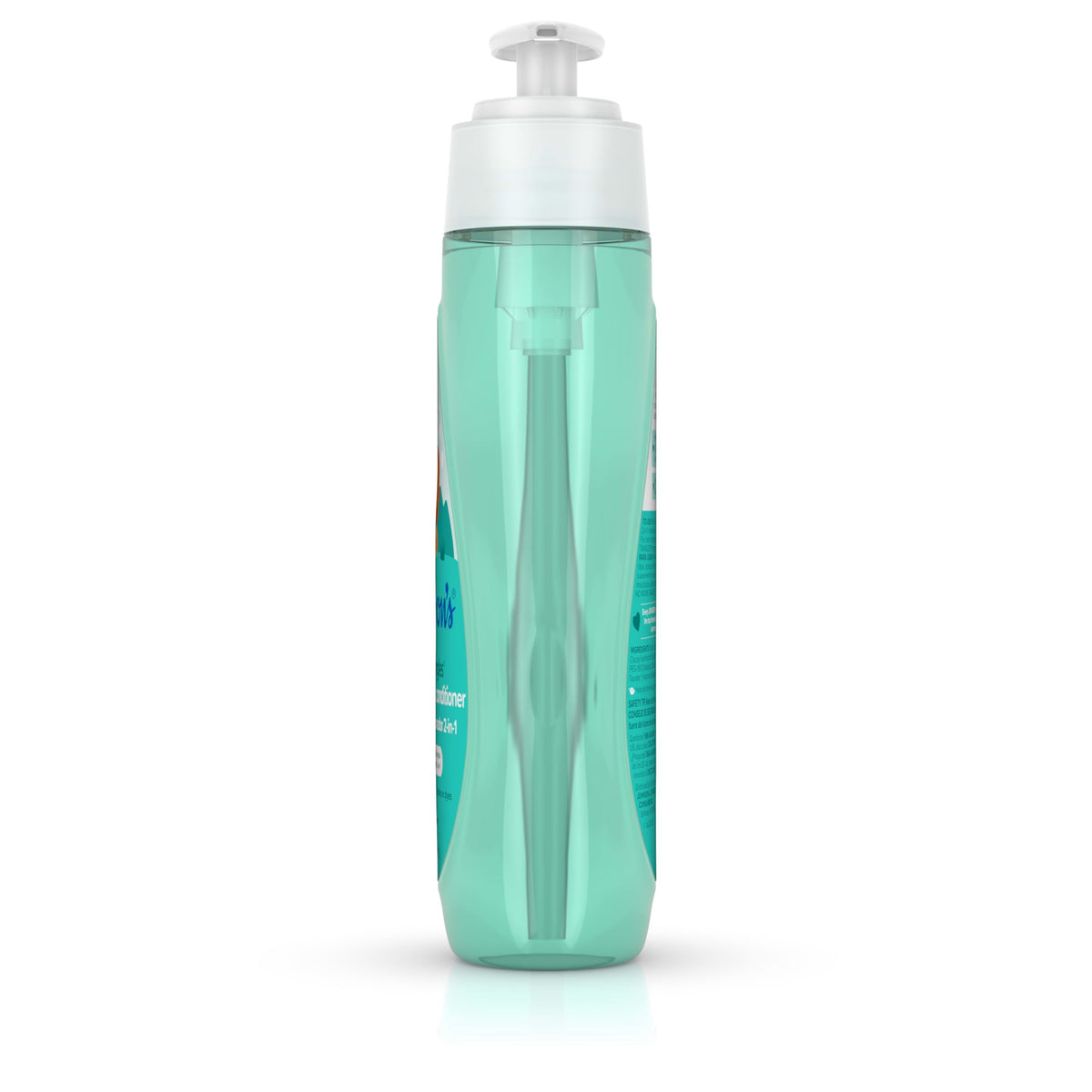 Side view of Johnson's Baby No More Tangles 2-in-1 Shampoo & Conditioner bottle
