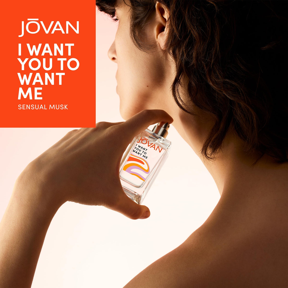 Side view of Jovan I Want You To Want Me Eau de Parfum 1.7 fl oz bottle