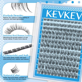 Side view of KevKev lash clusters demonstrating flexibility