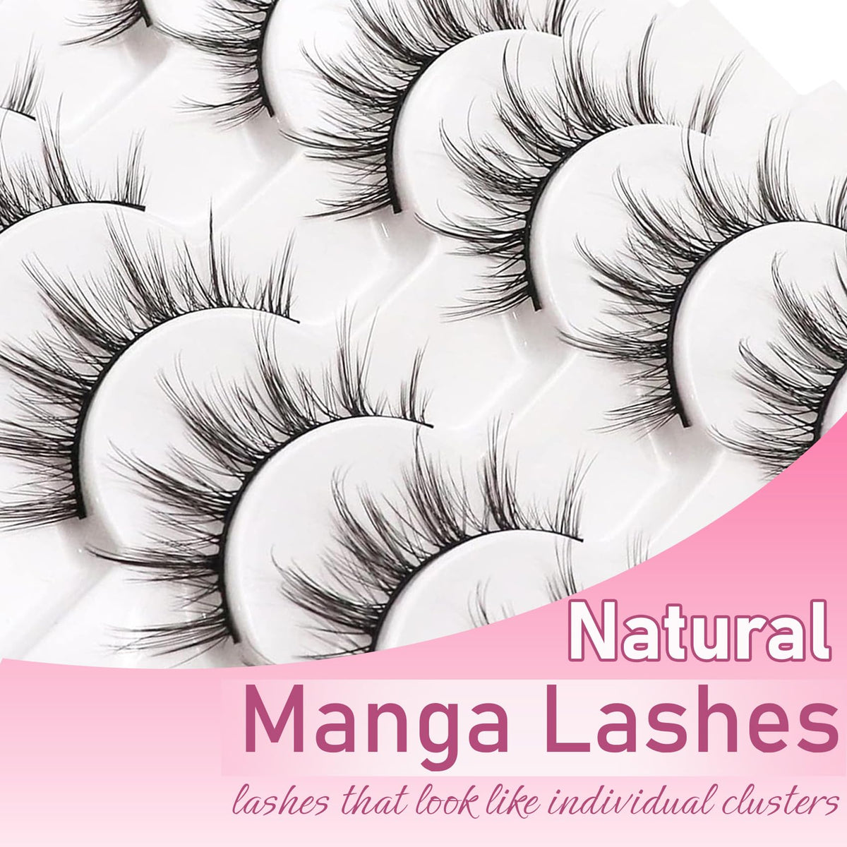 Side view of Losha Manga Lashes demonstrating flexibility