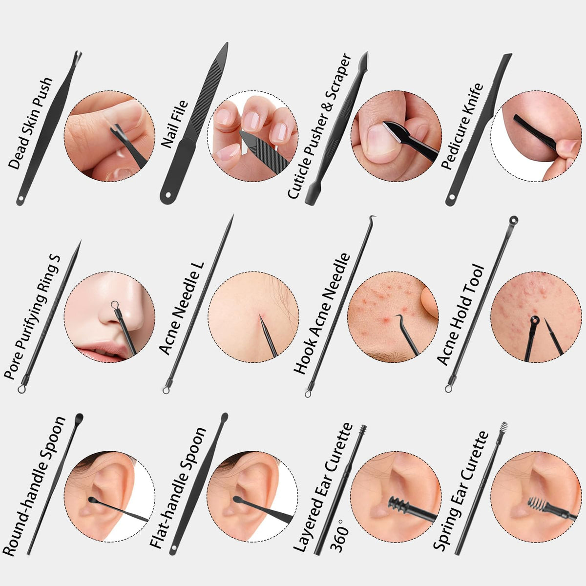 Side view of LUCK AROUND 26Pcs Manicure Set