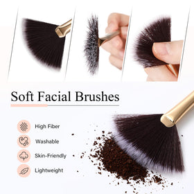 Side view of Maitys Facial Fan Brush with bristle details