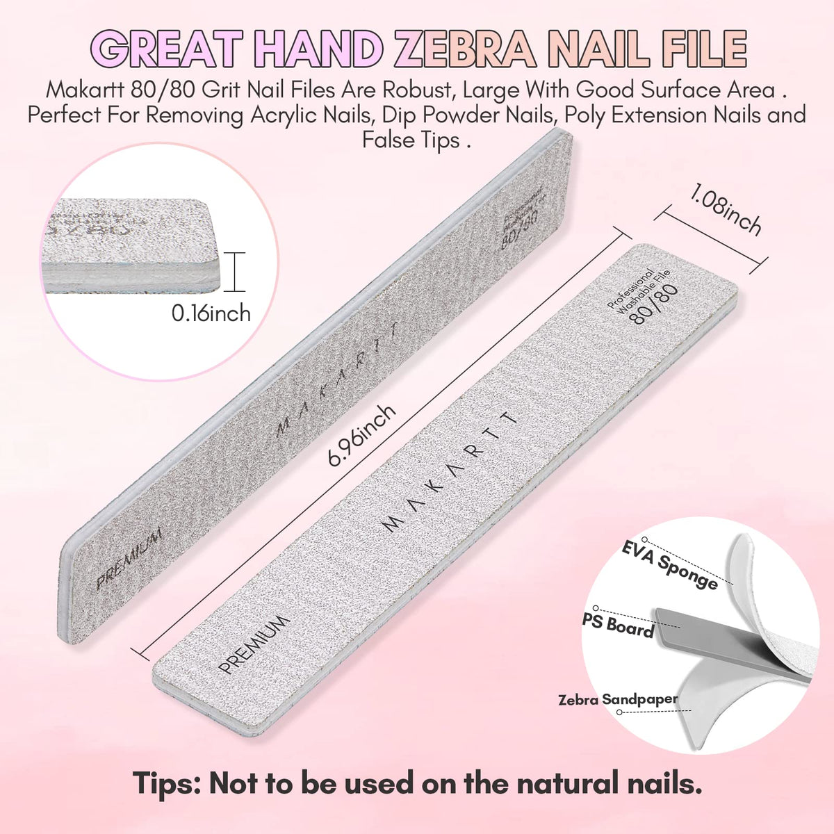 Side view of Makartt nail file demonstrating ergonomic design