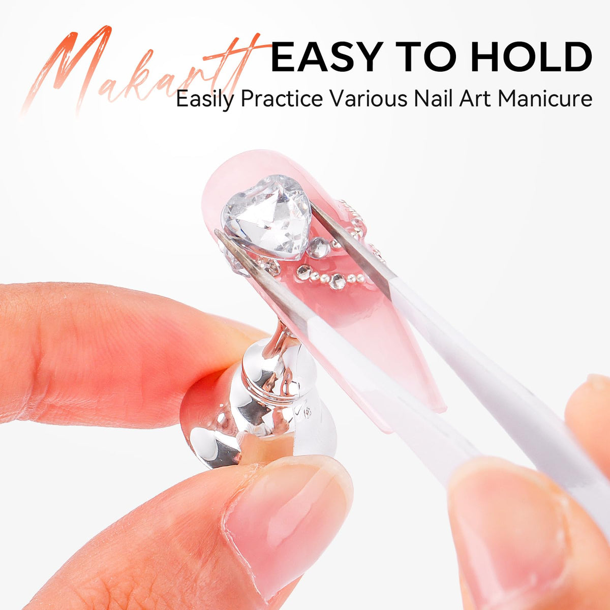 Side view of Makartt Nail Stand with nails arranged