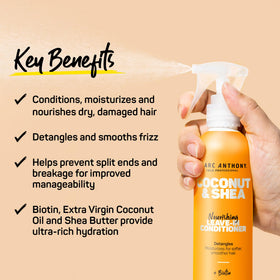 Side view of Marc Anthony Coconut Shea Leave-In Conditioner Spray bottle