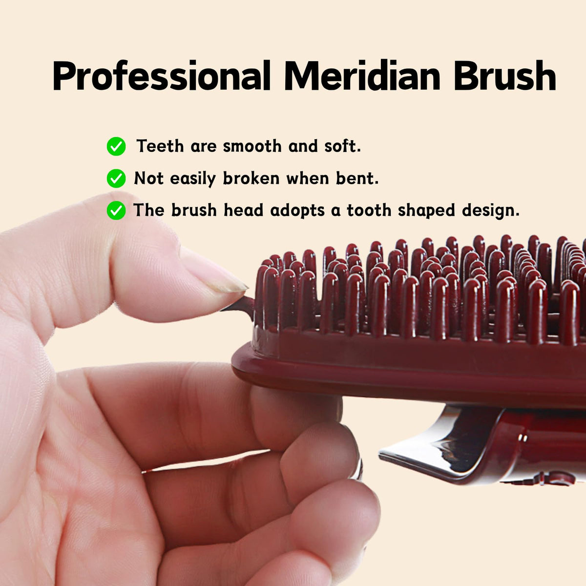 Side view of Meridian Massage Brush with ergonomic design