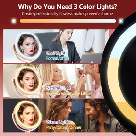 Side view of MIYADIVA dual-sided makeup mirror