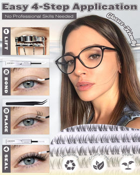 Side view of model with ALICE Short Lash Clusters applied