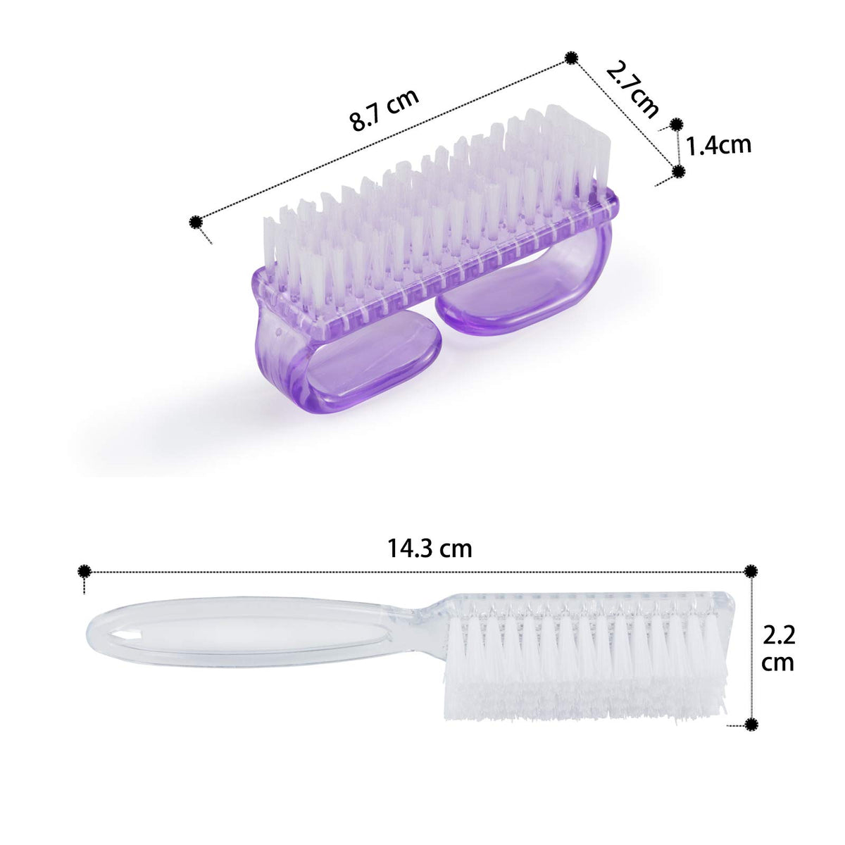 Side view of MODENGKONGJIAN Nail Cleaning Brushes in different colours